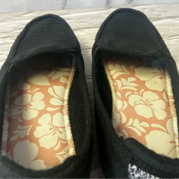 Roxy Minnow VII Black Canvas Slip On Boat Shoes - Picture 8 of 11